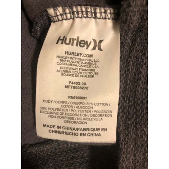 Hurley for Buckle Charcoal Grey hoodie Large - Picture 5 of 6
